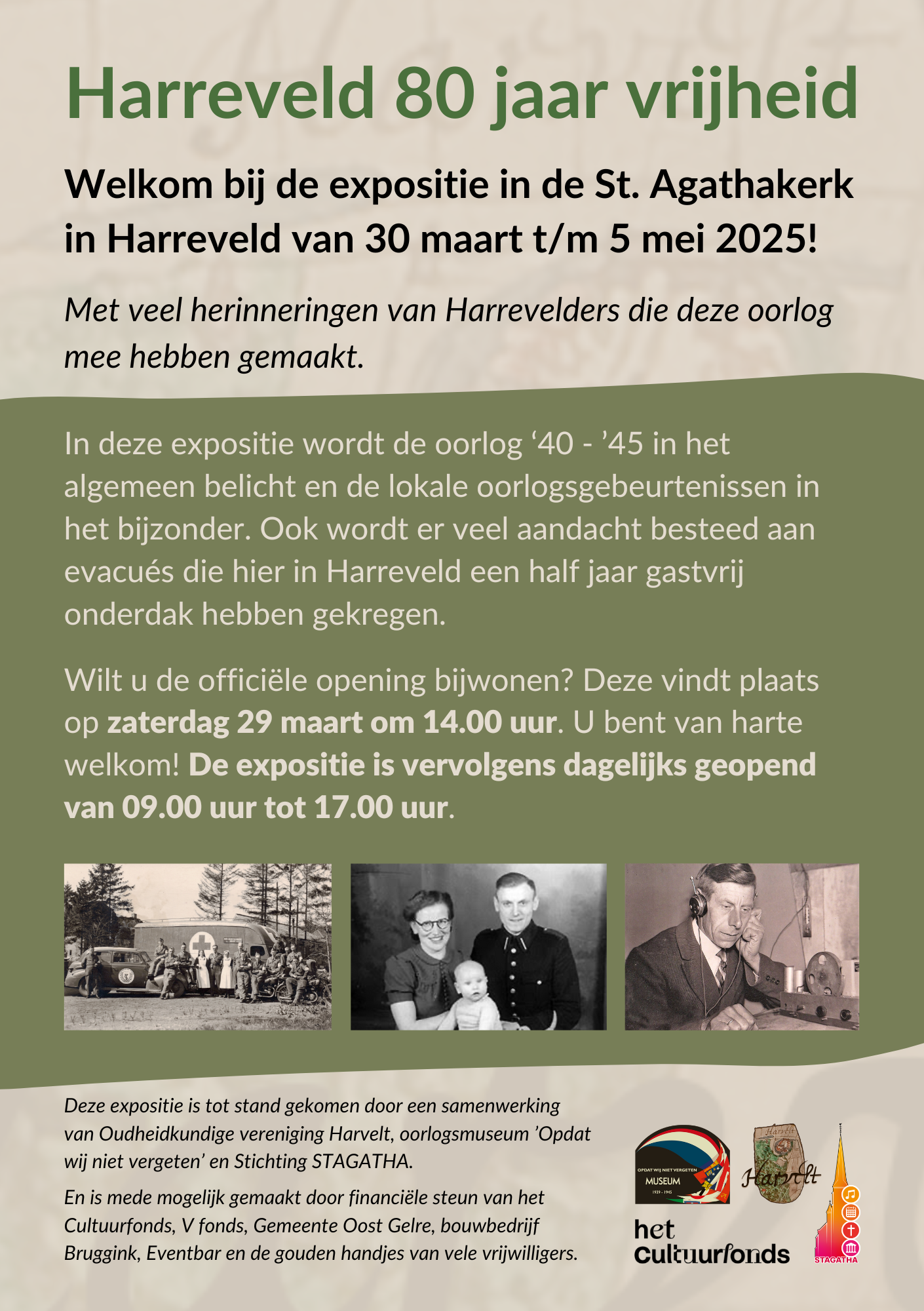 Uitnodigingsflyer voor de expositie van 30 maart t/m 5 mei 2025