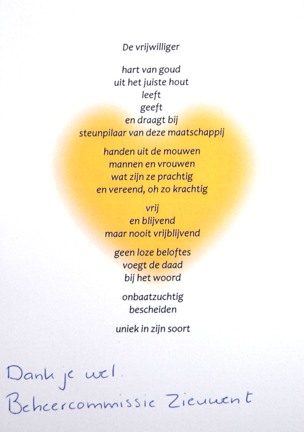 gedicht vrijwilliger