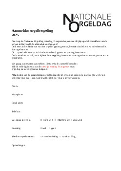 Aanmelding orgeldag