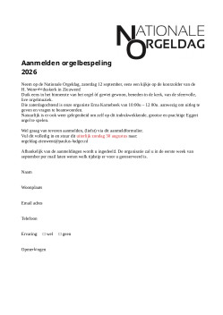 Aanmelding orgeldag